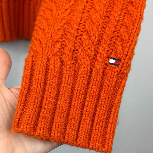 Tommy Hilfiger Vibrant Orange wool roll neck Turtleneck Sweater - Picture 4 of 11